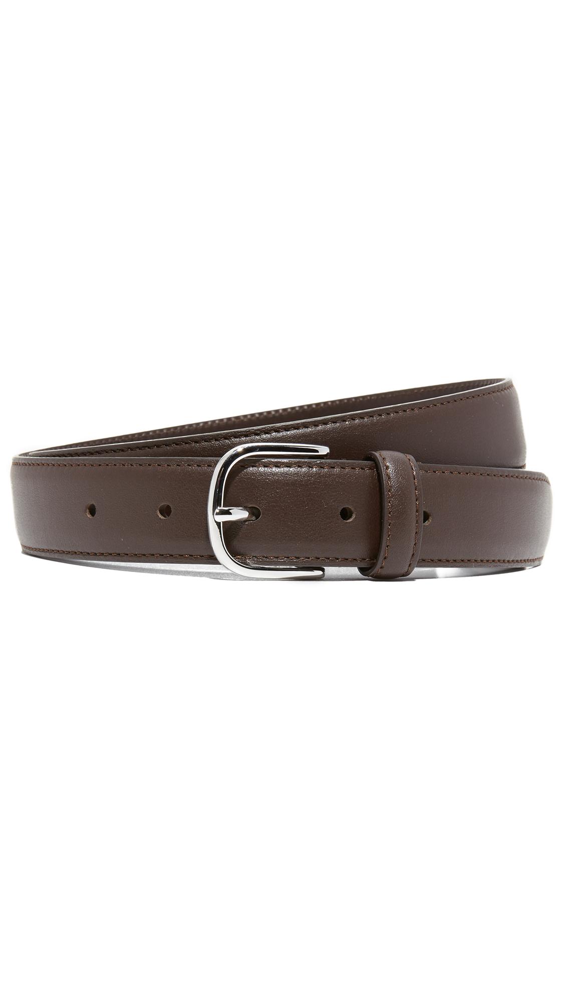 Club Monaco Leather Dress Belt In Brown | ModeSens