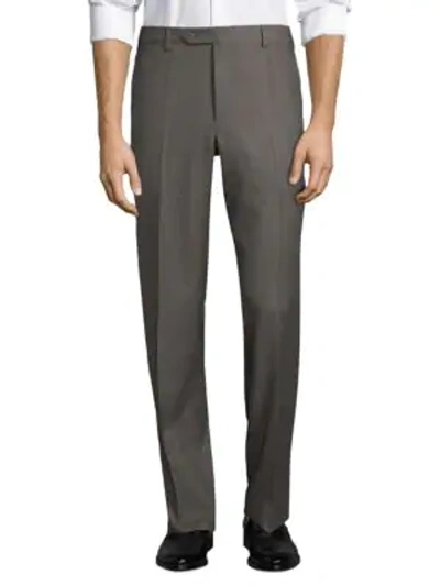 Zanella Devon Classic Wool Trousers In Beige