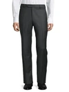 Zanella Devon Straight Wool Trousers In Grey