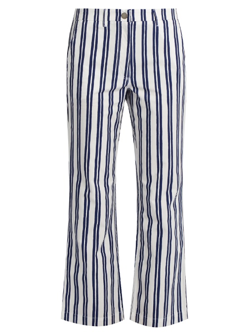 striped cropped trousers