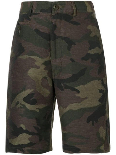Junya Watanabe Camouflage-print Bermuda Shorts In Green