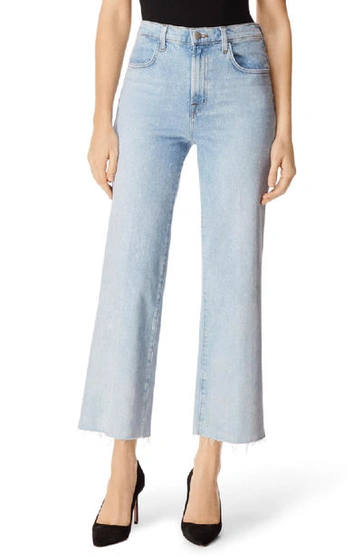 J Brand Joan High-rise Cropped Wide-leg Jeans W/ Raw Hem In Aerglo
