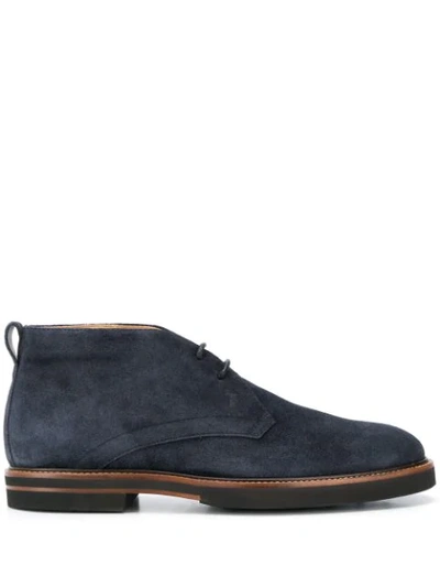 Tod's Desert Boots In Suede In Blue