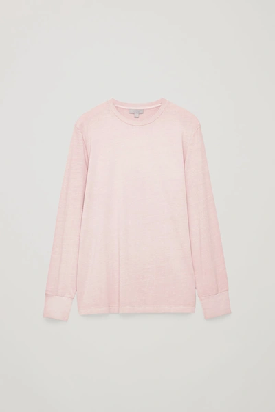 Cos Basic Long-sleeved T-shirt In Pink