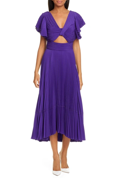 A.l.c Sorrento Cutout Plisse Cocktail Dress In Violet