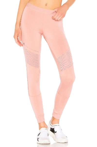 Adidas By Stella Mccartney Performance Essentials Mesh Tights In Band Aid Pink
