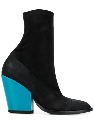 A.f.vandevorst Contrast Heel Sock Boots In Black