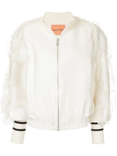 Maggie Marilyn Some Kind Of Wonderful Cotton-blend Bomber Jacket In White