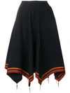 Jw Anderson J.w.anderson Woman Grosgrain-trimmed Embellished Cotton-twill Skirt Navy In Black