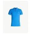 Hugo Boss Logo-embroidered Cotton-piqué Polo Shirt In Light/pastel Blue