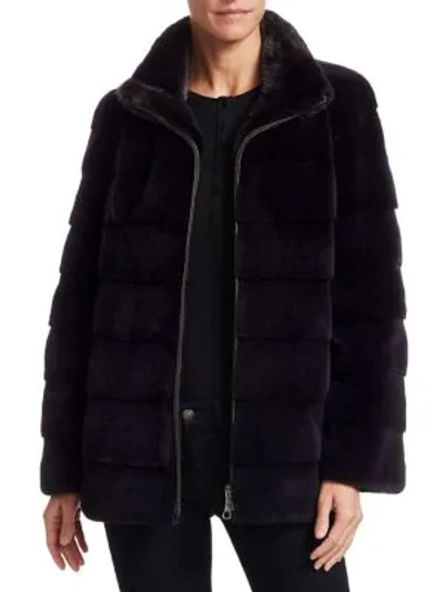 Bibhu Mohapatra For The Fur Salon Plucked Mink Fur Jacket In Plum