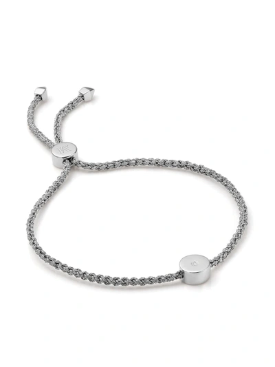Monica Vinader Linear Solo Sterling Silver And Diamond Friendship Bracelet