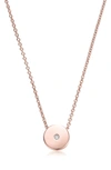 Monica Vinader Linear Solo 18ct Rose-gold Vermeil And Diamond Necklace In Rose Gold/ Diamond
