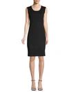 Misook Knit Sheath Dress In Black