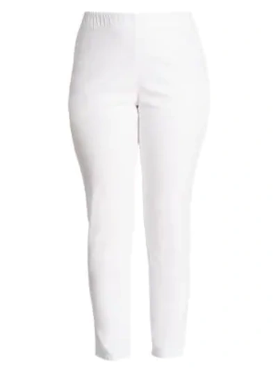 Joan Vass Slim Denim Leggings In White