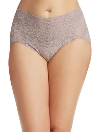 Hanky Panky Retro Lace V-kini Panty In Steel