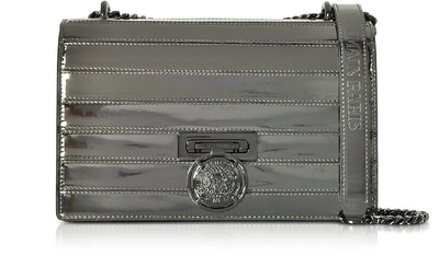 Balmain Bbox 25 Mirror-effect Leather Bag In Gunmetal