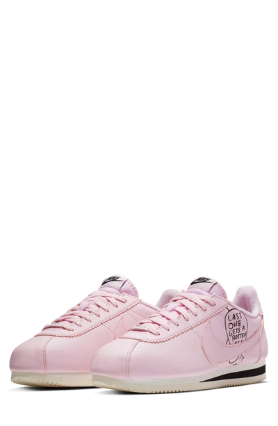 Nike Classic Cortez Sneaker In Pink Foam/ Black/ Sail