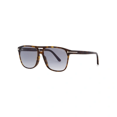 Tom Ford Tortoiseshell Aviator-style Sunglasses