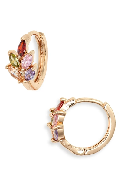 Area Stars Crystal Huggie Hoop Earrings (nordstrom Exclusive) In Gold/ Rainbow