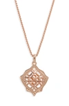 Kendra Scott Kacey Adjustable Pendant Necklace In Rose Gold Filigree
