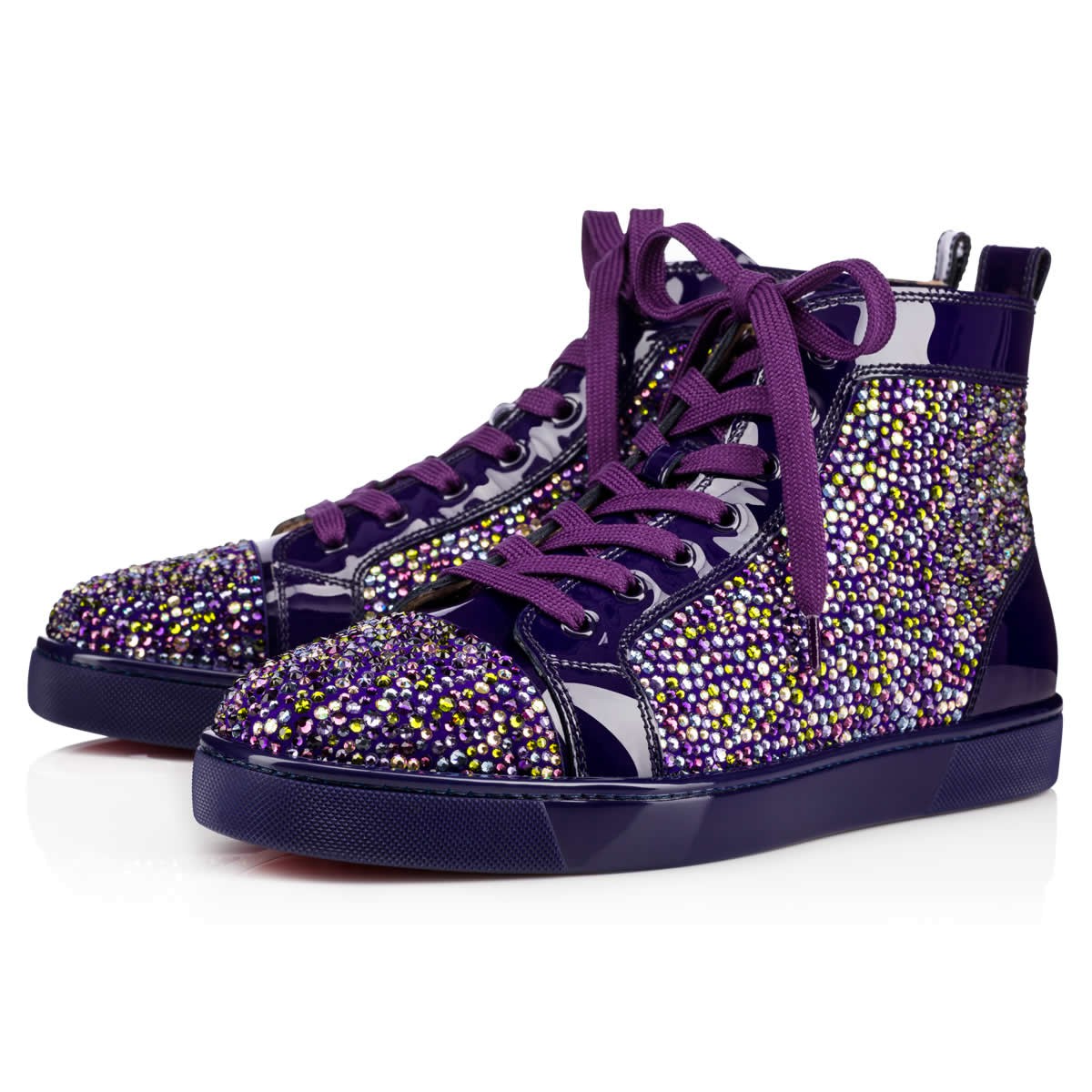 purple christian louboutin sneakers