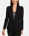 1.state Fitted Single-button Blazer In Rich Black