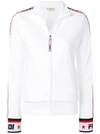 Fendi Embroidered Cotton-blend Jersey Track Jacket In White