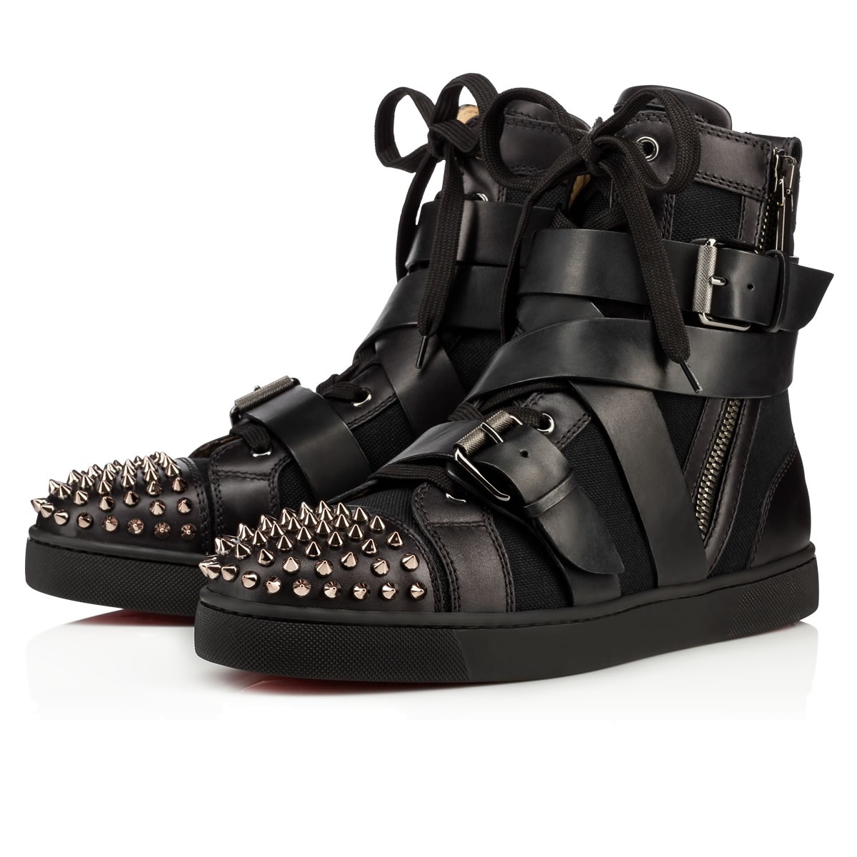 black studded louboutin boots