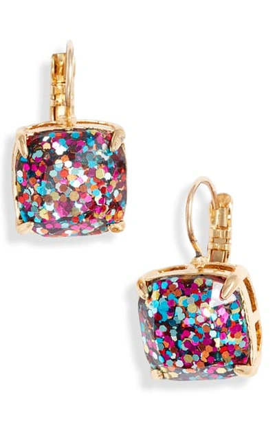 Kate Spade Small Square Lever Back Earrings In Multi/ Glitter