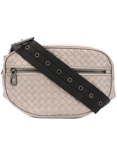 Bottega Veneta Intrecciato Weave Belt Bag In Grey
