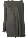Rick Owens Draped Knitted Top In Grey