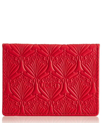 Liberty London Travel Card Holder In Iphis Embossed Leather In Pink