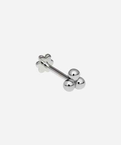Maria Tash Large Three-ball Trinity Threaded Stud Earring In White Gold