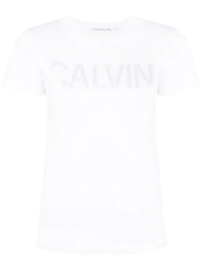 Calvin Klein Jeans Est.1978 Logo Print Fitted T In White