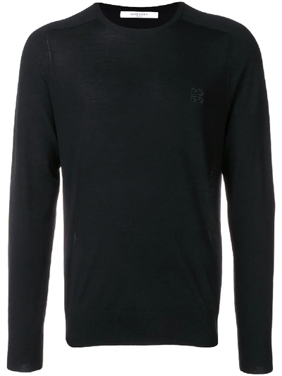 Givenchy 4g Wool Crewneck Sweater In Black