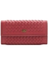 Bottega Veneta Intrecciato Wallet In Red