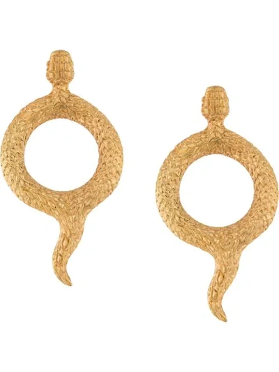 Natia X Lako Round Snake Earrings In Gold