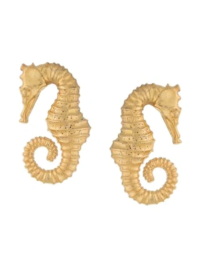 Natia X Lako Sea Horse Earrings In Gold