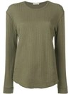 6397 Ribbed Lightweight Sweater In Green