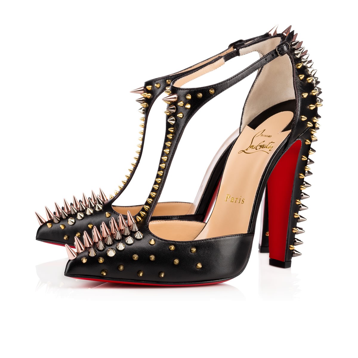 black and gold christian louboutin shoes