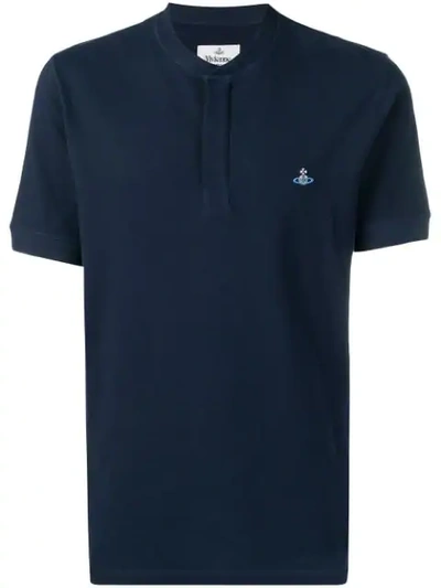 Vivienne Westwood Embroidered Logo Polo Shirt In Blue