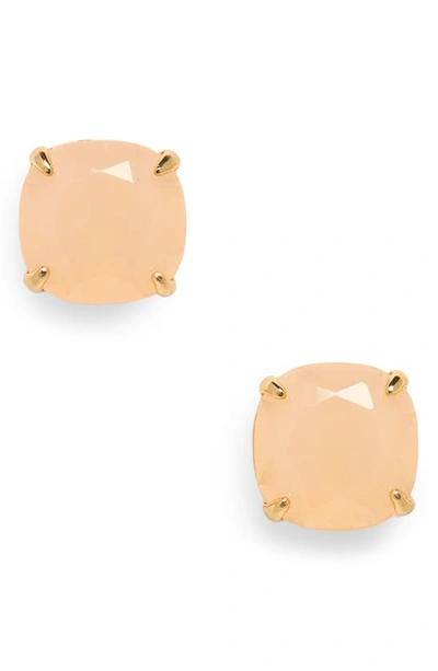 Kate Spade Mini Small Square Semiprecious Stone Stud Earrings In Light Pink/ Gold