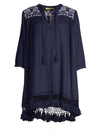 Roller Rabbit Ola Do Brazil Serafina Lightweight Tunic In Navy White