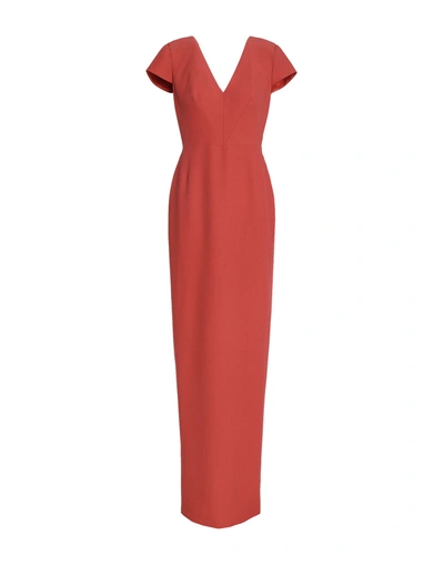 Raoul Long Dress In Brick Red
