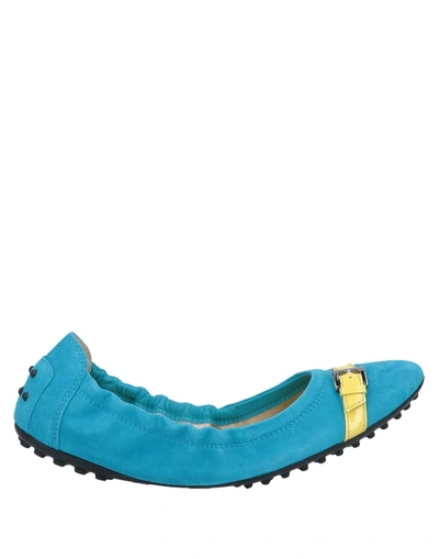 Tod's Ballet Flats In Azure