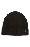 Polo Ralph Lauren Men's Signature Cuff Logo Beanie Hat In Polo Black