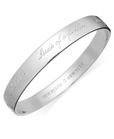 Kate Spade Bridesmaid Engraved Idiom Bangle Bracelet In Silver-tone
