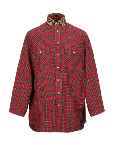 R13 Checked Shirt In Red