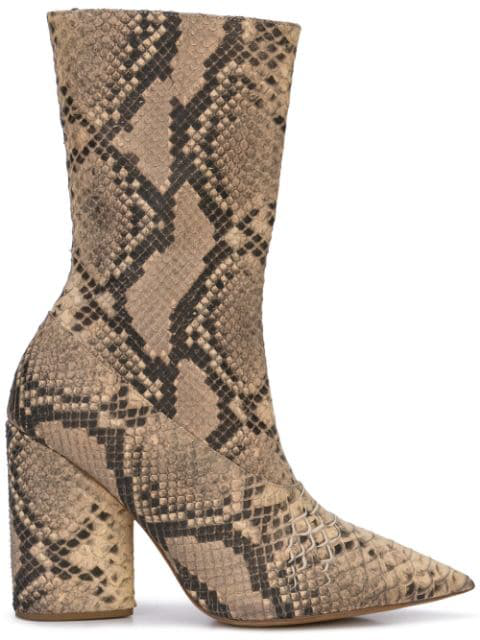 yeezy snake print boots
